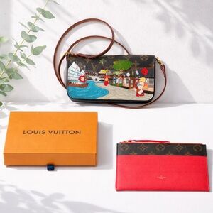 ♥️ LOUIS VUITTON Monogram Pochette Felicie Vivienne Brown Shoulder Bag RFID chip